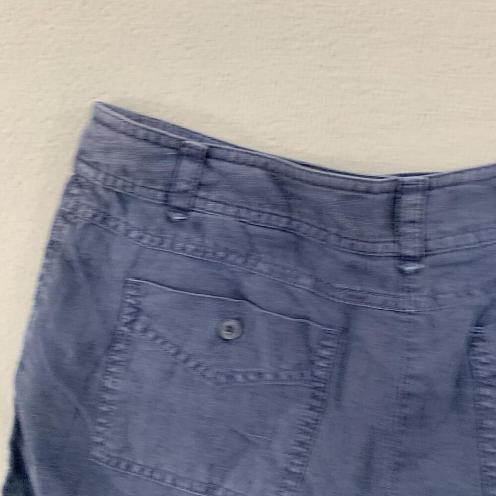 Tommy Bahama Linen Shorts Womens 2 Slate Blue Casual Utility Patch Pockets Beach - Picture 12 of 14